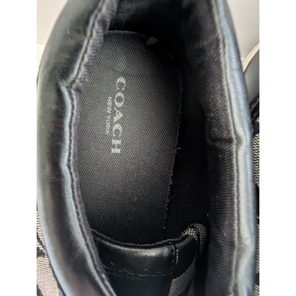 Coach Francesca Black Signature C Sneakers Women's Size 9B A5012 Canvas Leather - Picture 5 of 11